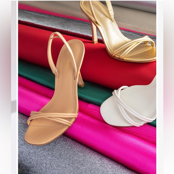 Larroude Nude Strappy Heels - Picture 3 of 16